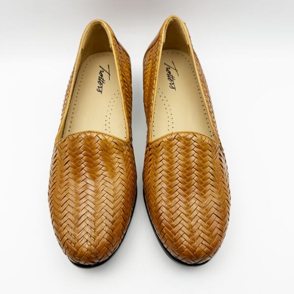 Trotters Womens Liz III Loafers US 8 WW Brown Woven Leather Slip-On NIB - Picture 7 of 13